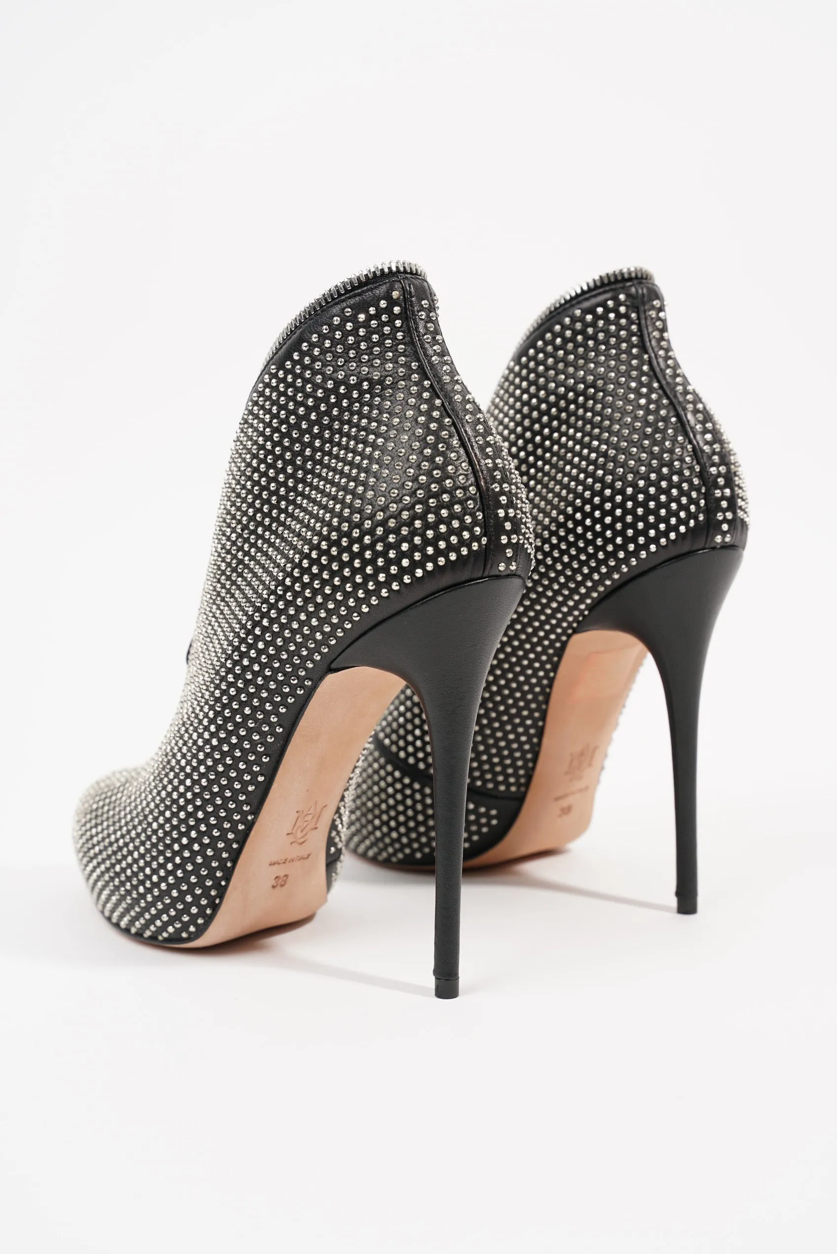 Alexander McQueen Womens Studded Zip Heels EU 38 / UK 5