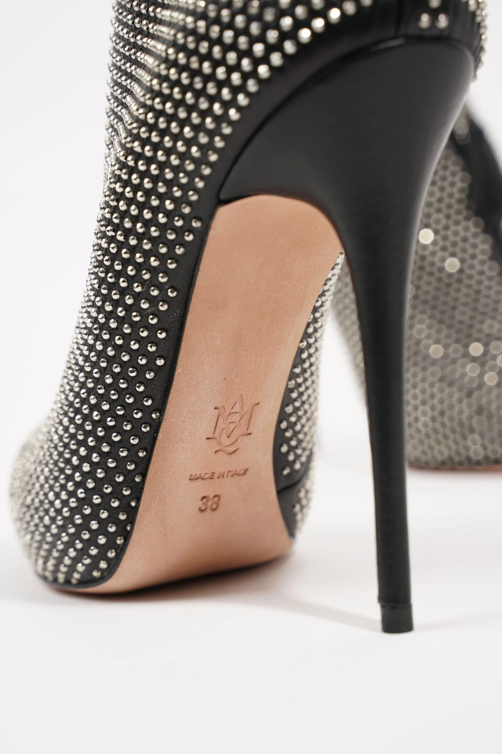 Alexander McQueen Womens Studded Zip Heels EU 38 / UK 5