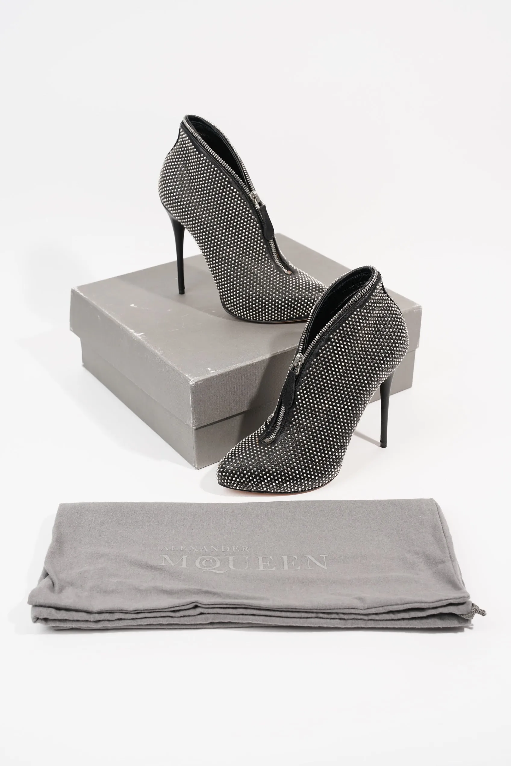 Alexander McQueen Womens Studded Zip Heels EU 38 / UK 5