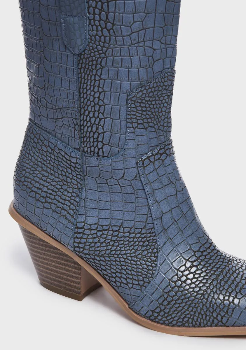 Blue In The Game Cowboy Boots