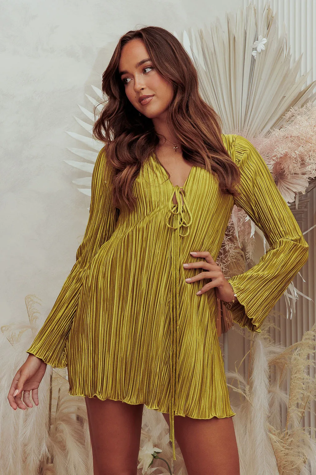 Cassa Mini Dress-Green
