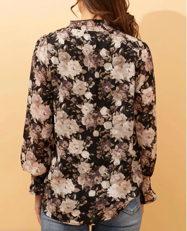 DIANA ABSTRACT PRINT BLOUSE- Rose