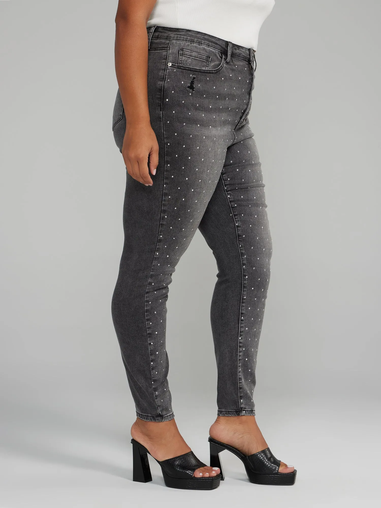 Fashion To Figure - High Rise Studded Skinny Jeans