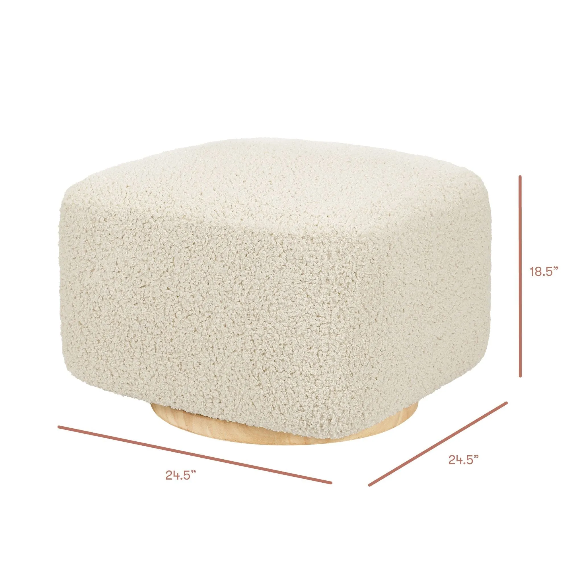 Kiwi Gliding Ottoman in Teddy Loop | Almond Teddy