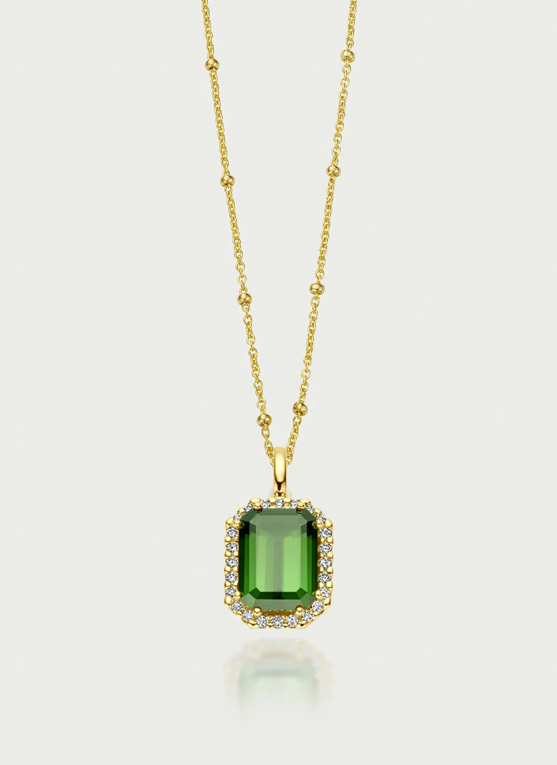 Lou diamond tourmaline pendant 14k gold