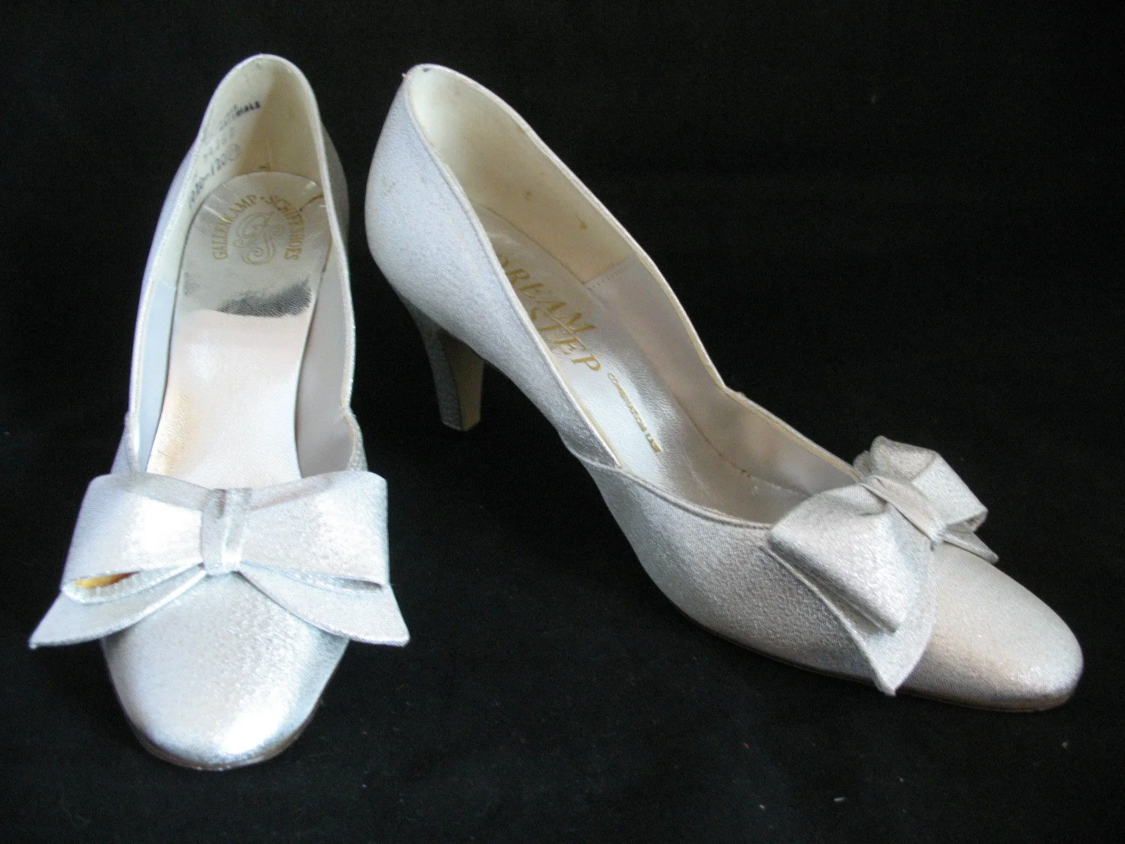 METALLIC SPARKLE SILVER GRAY Women Ladies 3-1/2in HIGH HEELS Womens SHOES size 7-1/2 B