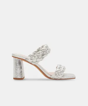 PAILY HEELS IN SILVER METALLIC STELLA SUEDE - re:vita