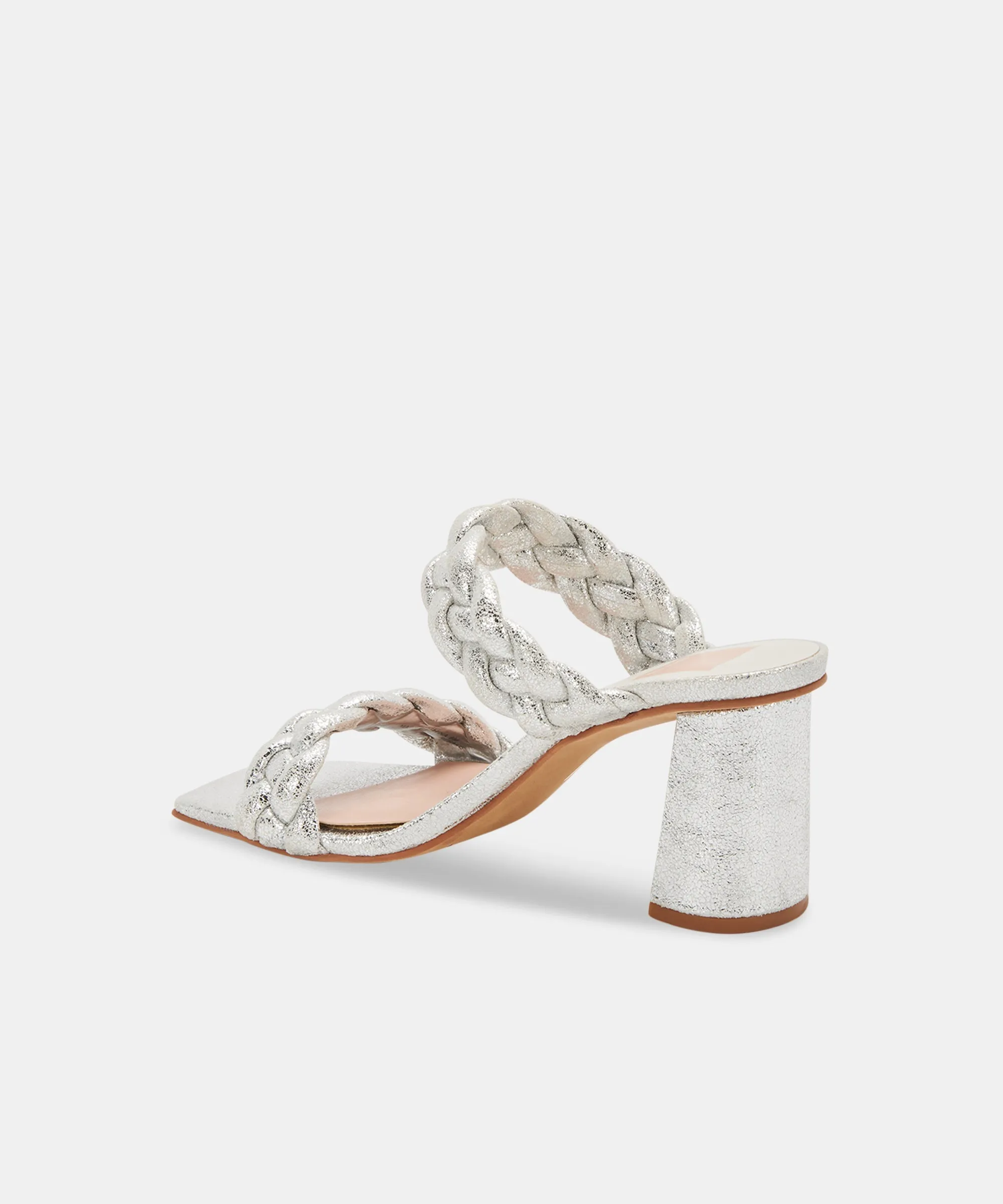 PAILY HEELS IN SILVER METALLIC STELLA SUEDE - re:vita