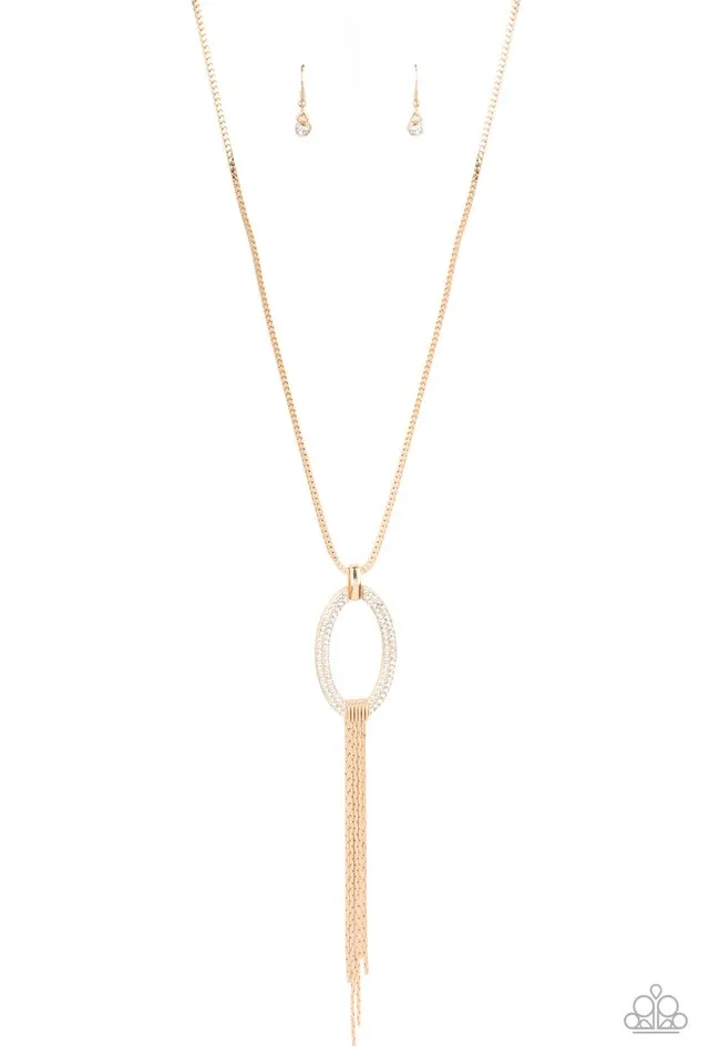Paparazzi Necklace ~ Head OVAL Heels - Gold