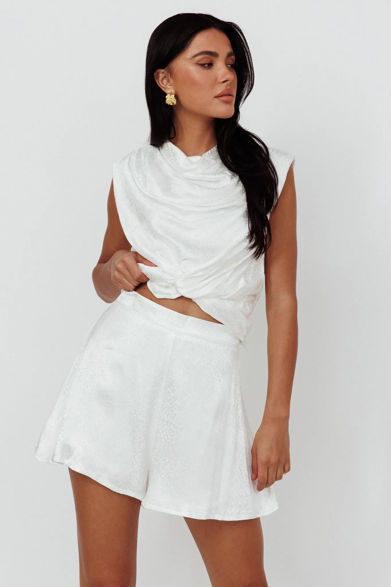 Sailing Snakeskin Texture Shorts White