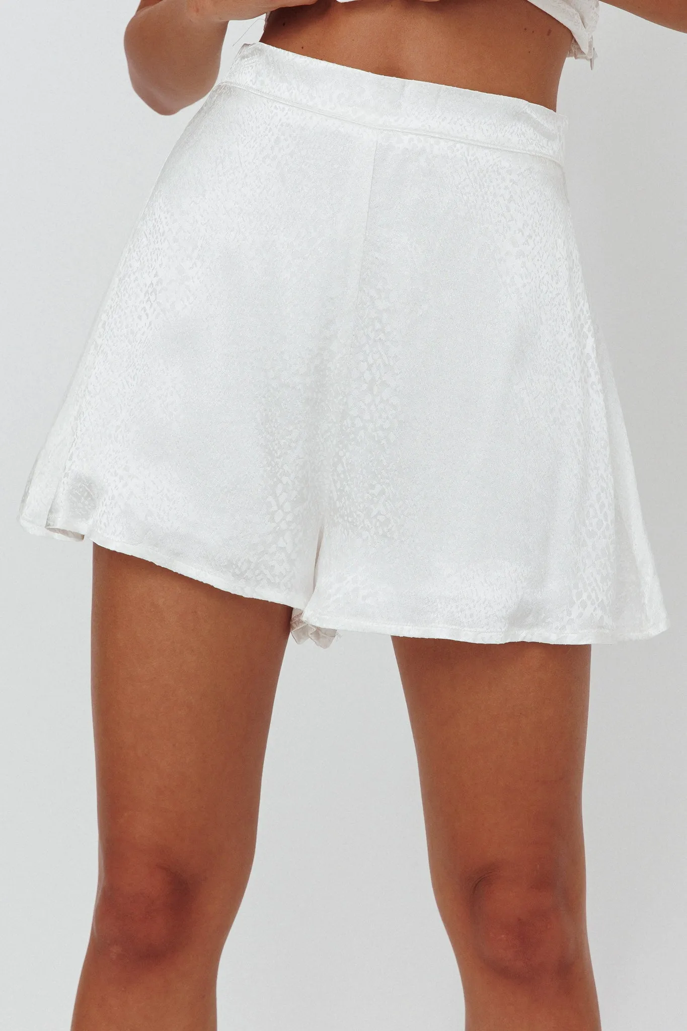 Sailing Snakeskin Texture Shorts White