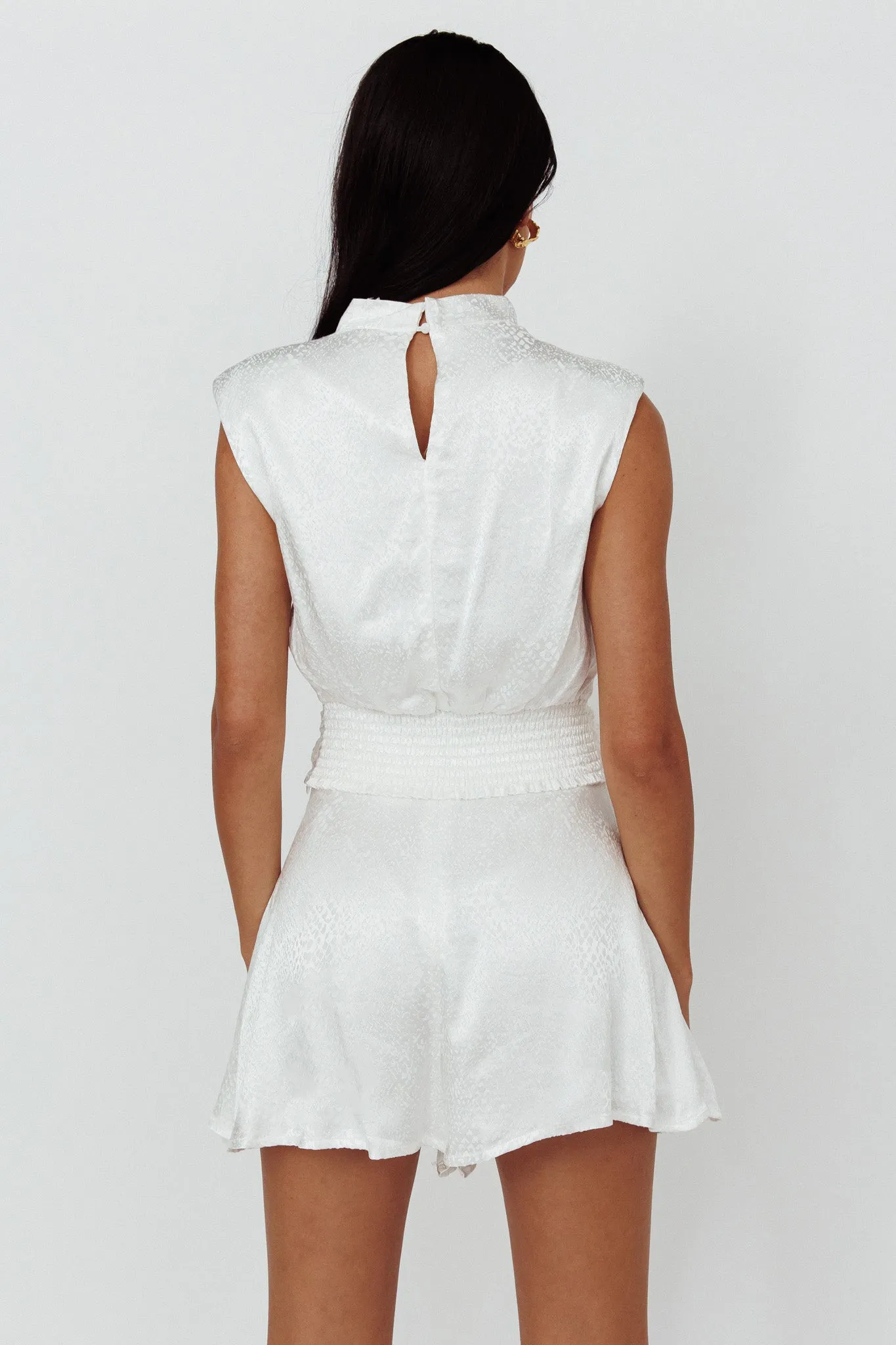 Sailing Snakeskin Texture Shorts White