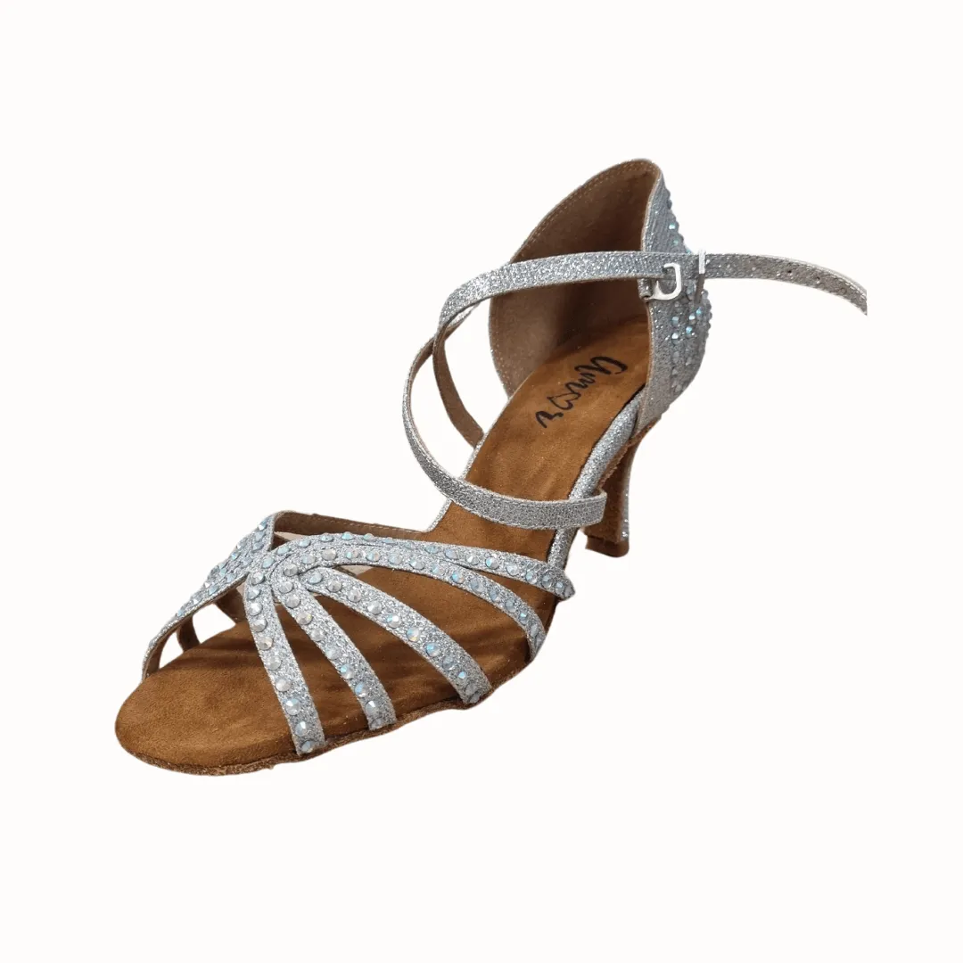 Sarah Formal Bridal Diamonte Ladies Latin Dance Shoes - 3 inch Heels