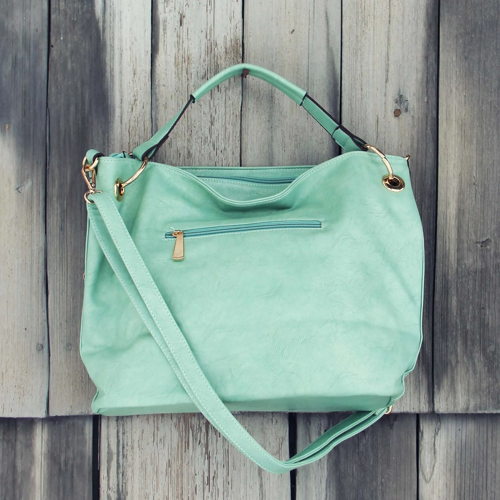 Stormy Skies Studded Tote in Mint