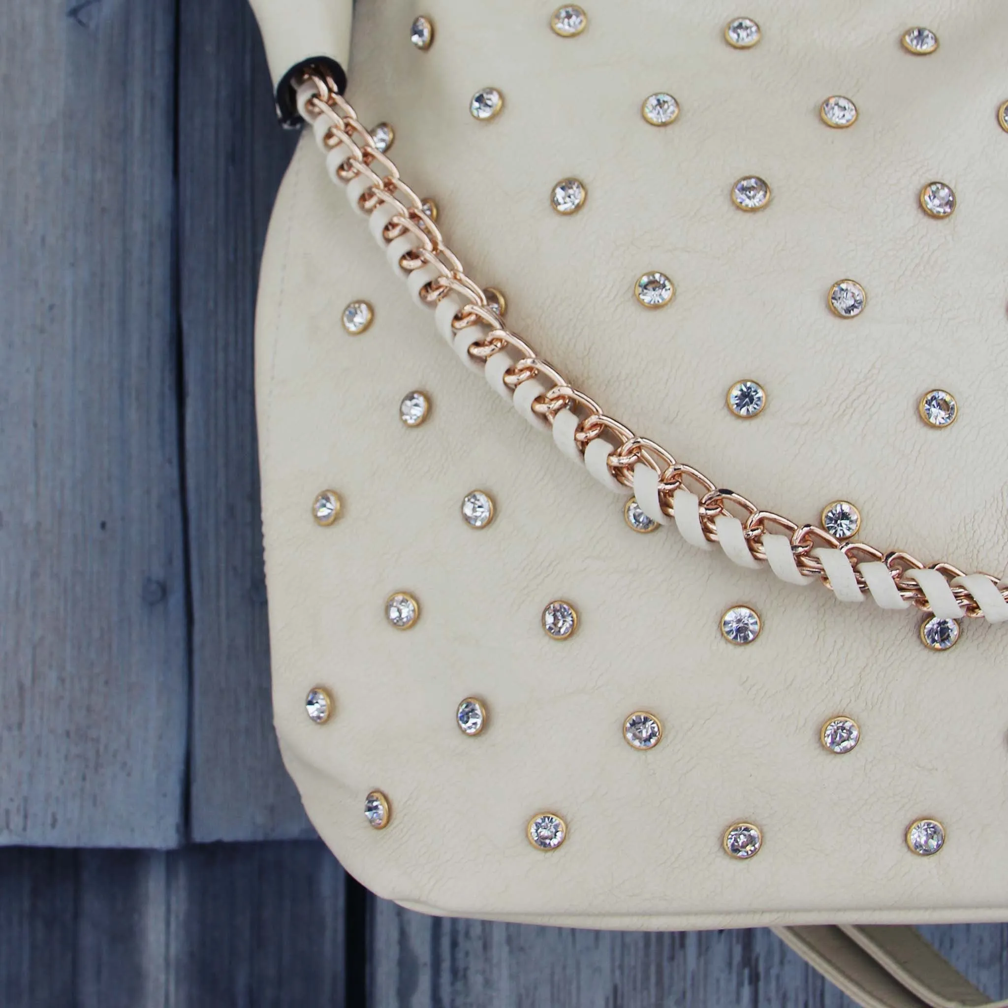 Stormy Skies Studded Tote in Sand