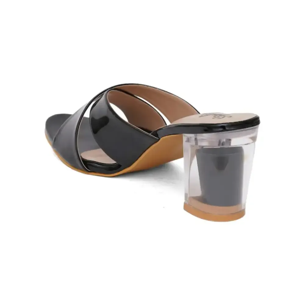 Stylicious Women and Girls Casual Black Block Heels