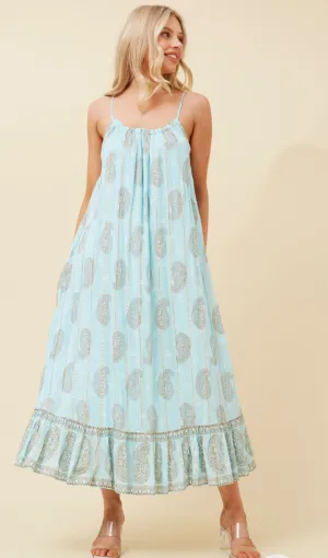 Teal paisley maxi Dress