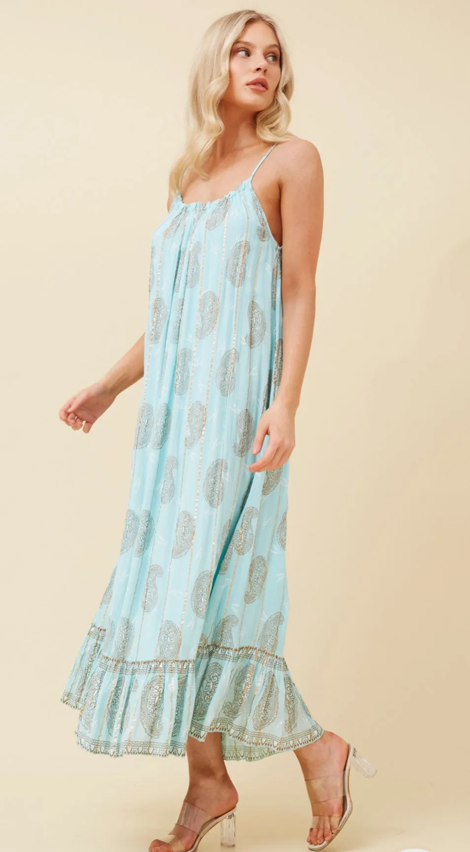 Teal paisley maxi Dress
