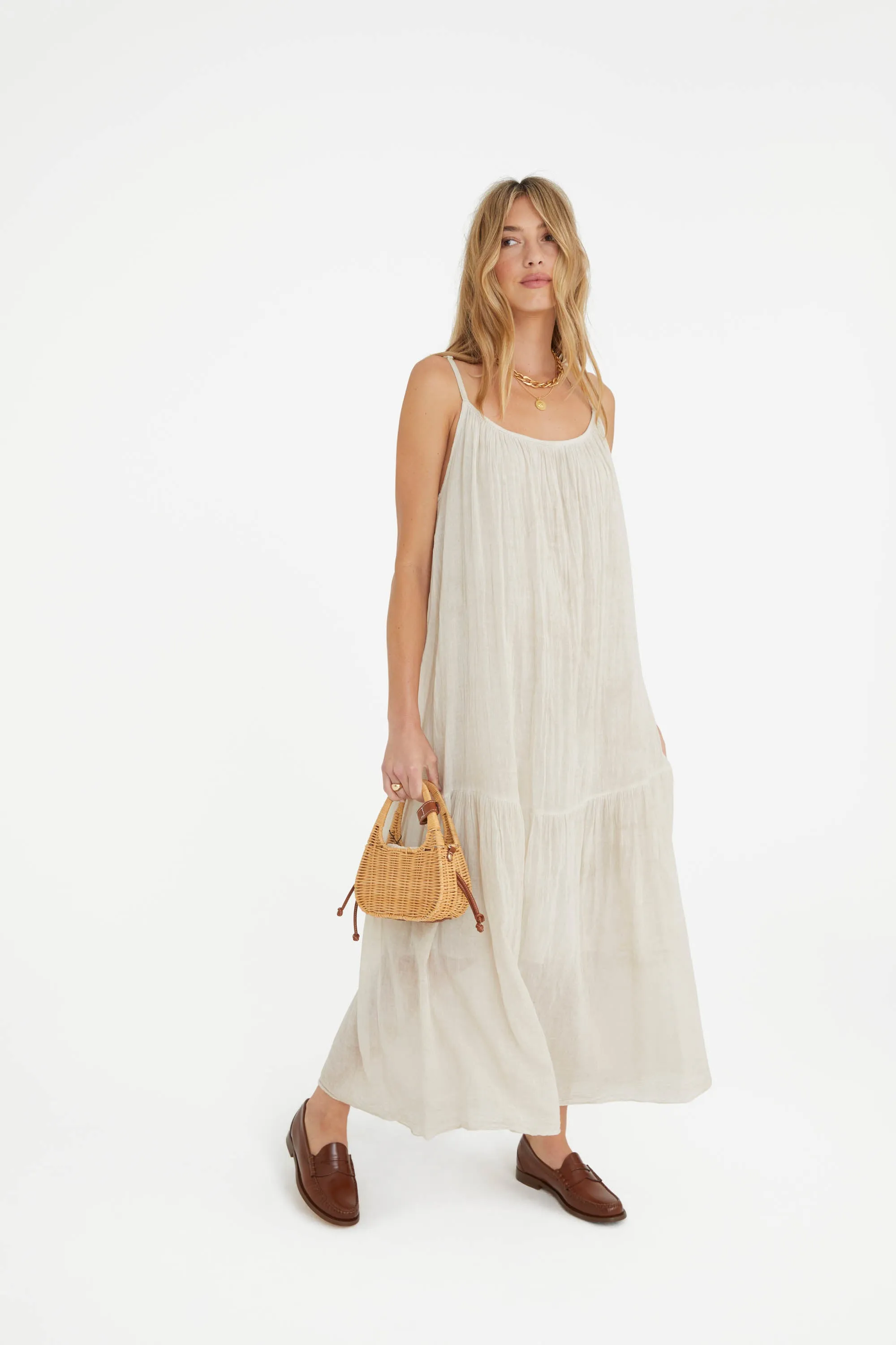 The Lyla Dress in Beige