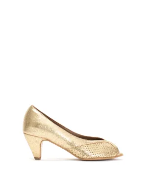 Tiffany stiletto Crackled metallic goat Gold