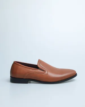 Tomaz HF057 Men's Plain Toe Slip On (Brown)