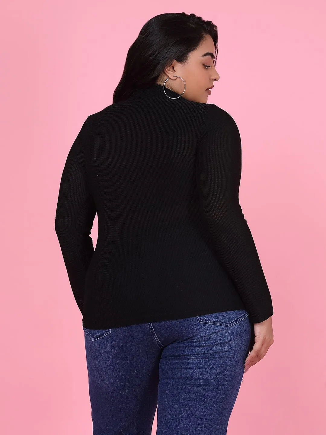 Women Black Studded Top